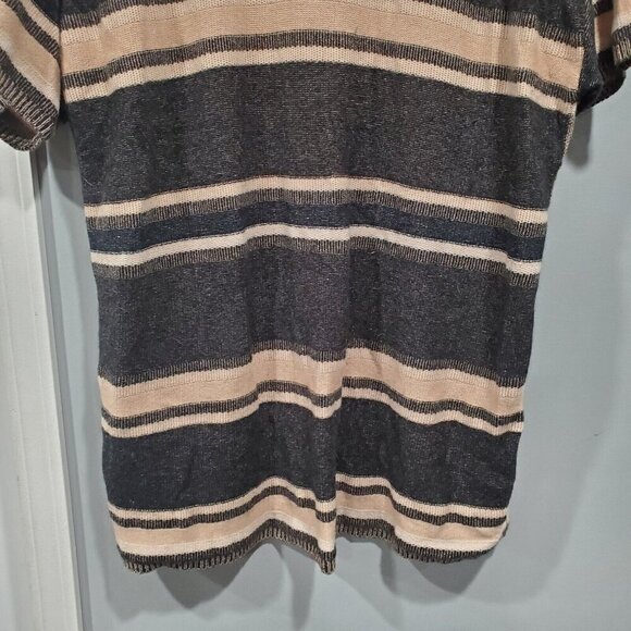 Vince Brown Stripe Wool Cashmere Open Front Cardigan Sweater Short-Sleeved XS/S - Picture 15 of 15